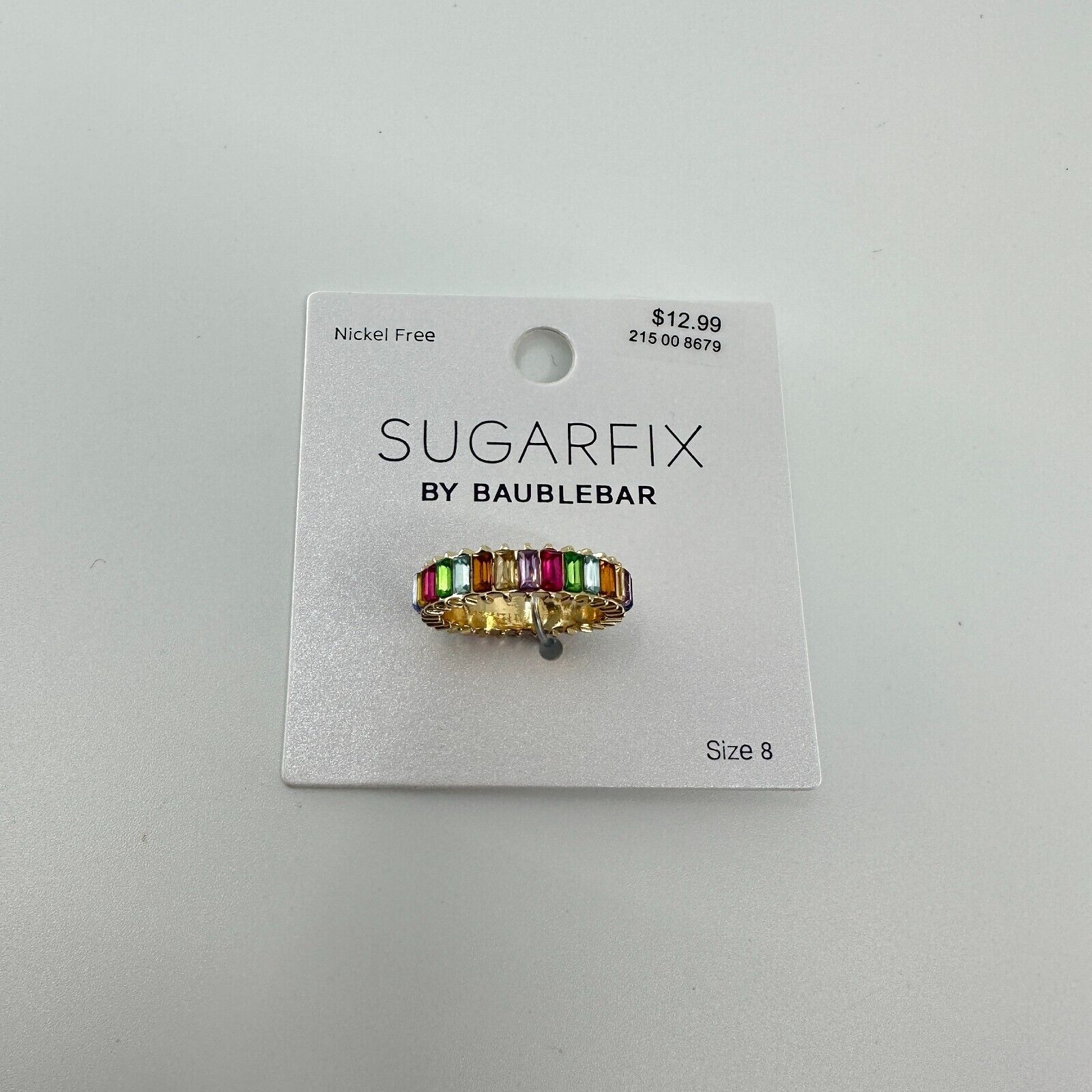 Sugarfix By Baublebar Ring Size 8 Multicolor Rainbow Colorful Rhinestones 8$